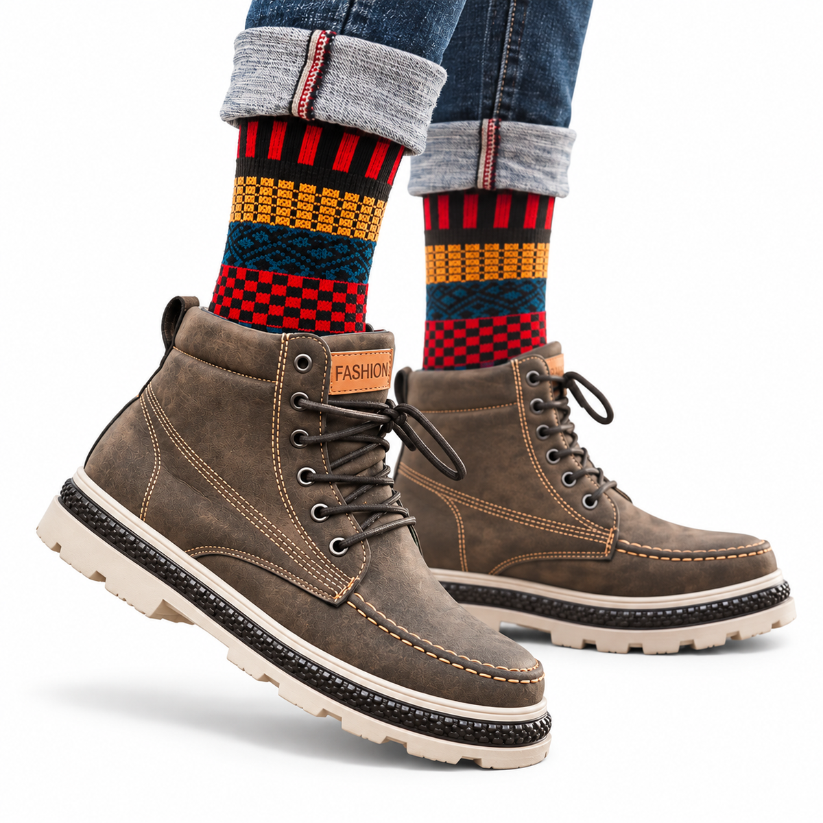 Chaussettes d’hiver homme – 5 paires, épaisses et style rétro