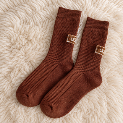 Chaussettes d’hiver épaisses et douces, mi-mollet, chaudes, style décontracté