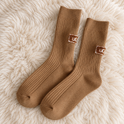 Chaussettes d’hiver épaisses et douces, mi-mollet, chaudes, style décontracté