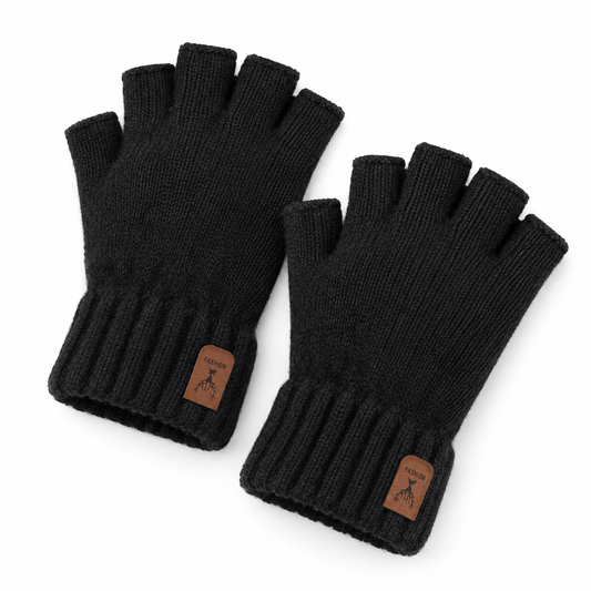 Gants d’hiver demi-doigts – Chauds et tricotés