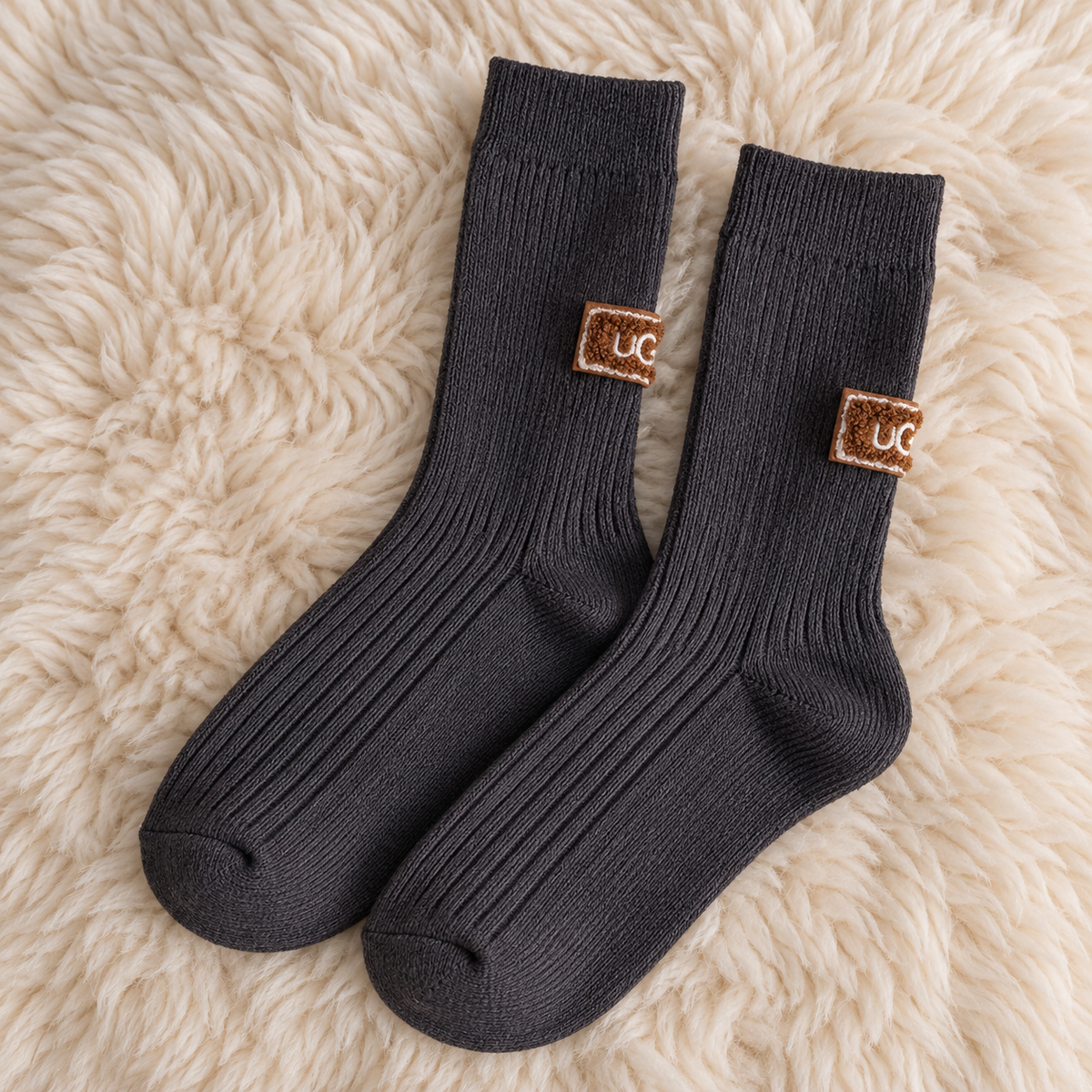 Chaussettes d’hiver épaisses et douces, mi-mollet, chaudes, style décontracté