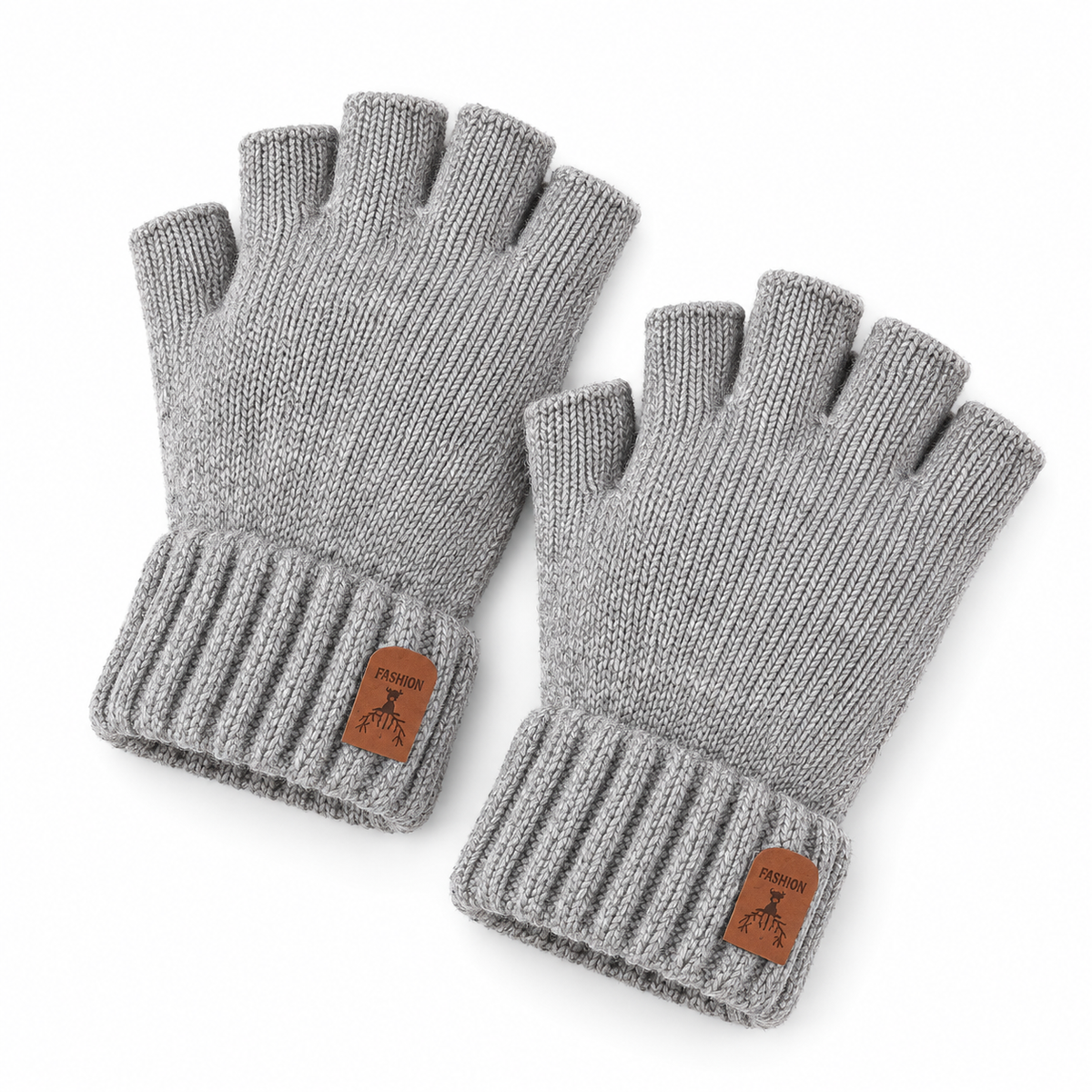 Gants d’hiver demi-doigts – Chauds et tricotés