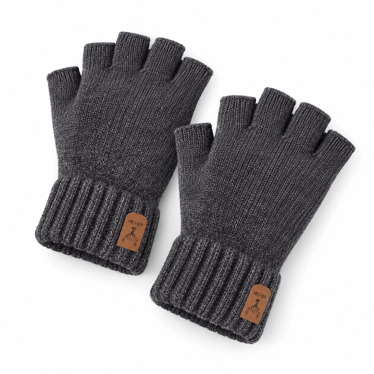 Gants d’hiver demi-doigts – Chauds et tricotés